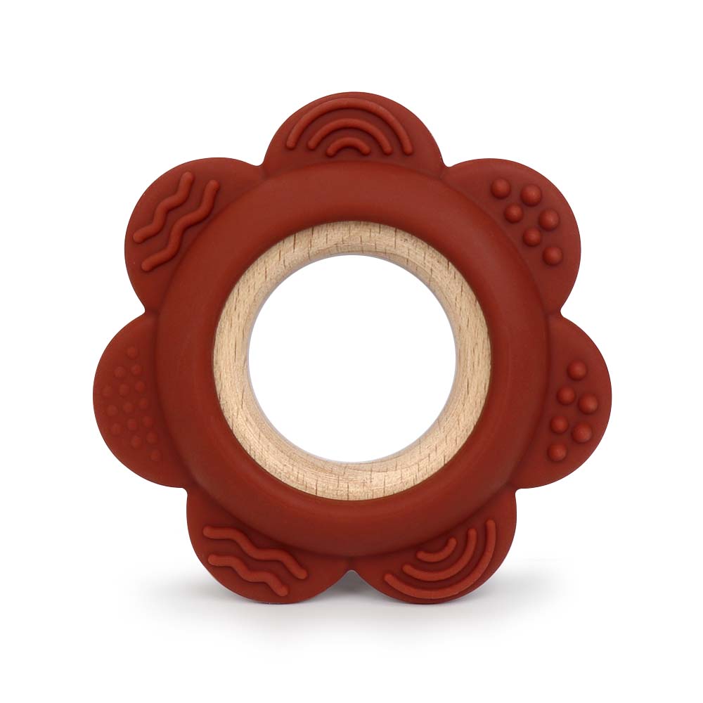Flower Wood Teether Ring