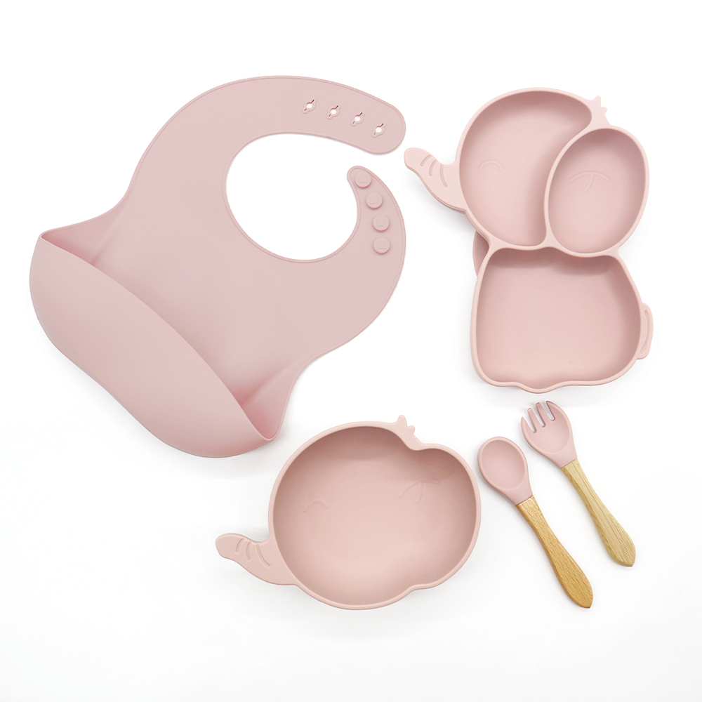 Elephant Silicone Baby Feeding Sets Design